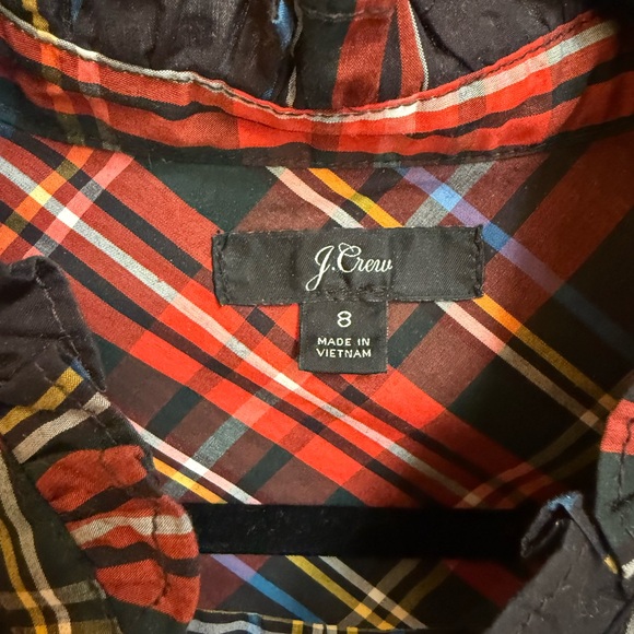 J.Crew Classic Tartan Plaid Shirt with ruffled collar - Picture 1 of 6